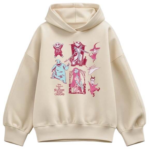The Nightmare Before Christmas - Character Grid Oversized Fleece Hoodie Sweatshirt