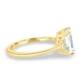 thumbnail image 3 of 2.00Ct Emerald Cut Moissanite Accent Engagement Ring, Round Side Stone, 18K Yellow Gold, US 4, 3 of 8