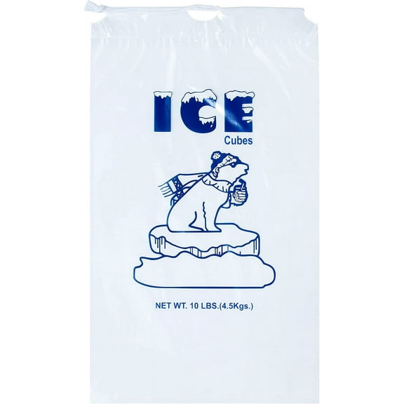 Infinite Pack 400 Pack Ice Bags 10 lb, Heavy-Duty Ice Bags with Drawstring(1.30 Mils Thickness)