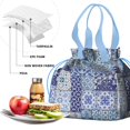 thumbnail image 4 of Boho Bohemia Flower Drawstring Lunch Bag Women - Drawstring Lunch Bag Insulated for Work Office - Stain-Resistant Large Lunchbags for Women with Multi-Pockets, 4 of 6