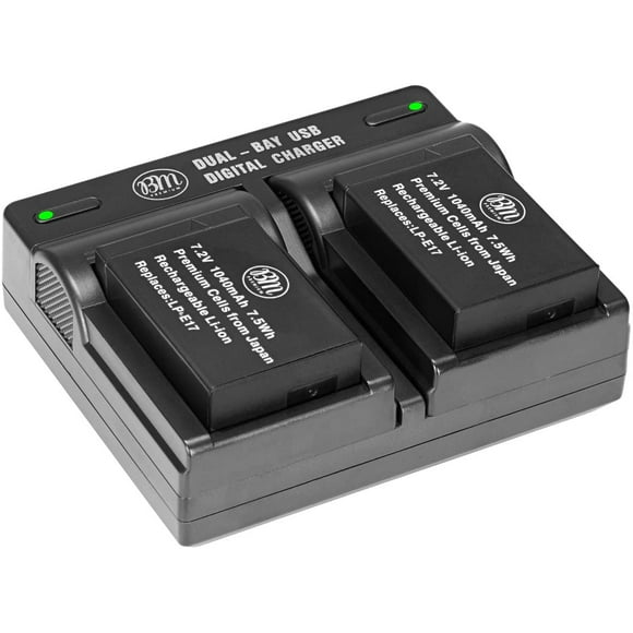 BM Premium 2-Pack de Batteries LP-E17 et Chargeur de Batterie pour Canon Rebel SL2, SL3,eos rp, eos M3, EOS M5, EOS M6, EOS