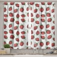 thumbnail image 2 of Ambesonne Botanic Valance & Curtain, Summer Fruit Design Art, 55"x30", Fern Green White Red, 2 of 7
