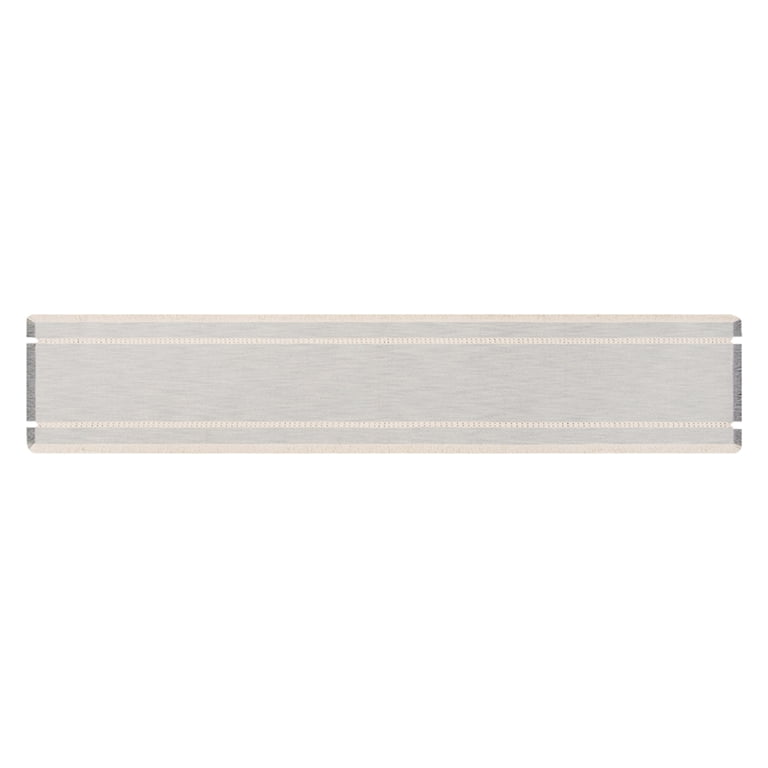 Better Homes & Gardens Gray Striped Fringe Table Runner photo 2