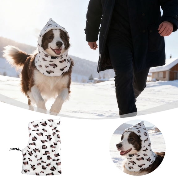 Gytml Dog Winter Hat, White Doggie Flannel Hat Pet Winter Warm Caps Cute Accessories Neck Ear Warmer Pullover Hood Warm Scarf For Dog Cat A-One Size