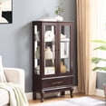 thumbnail image 2 of Lighted glass wine cabinet with adjustable partitions and drawer for versatile storage in living spaces, 2 of 7