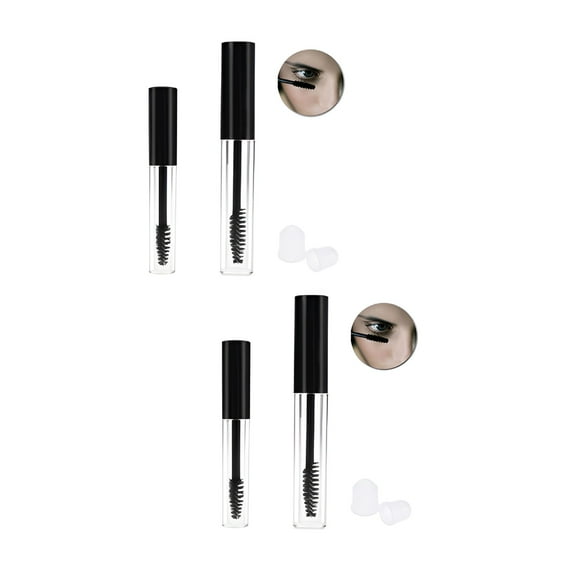 ACDANC 4 Pcs Eyelash Spoolies Clear Mascara Empty Tube and Wand Little Containers Eyelashes Bottle Brush