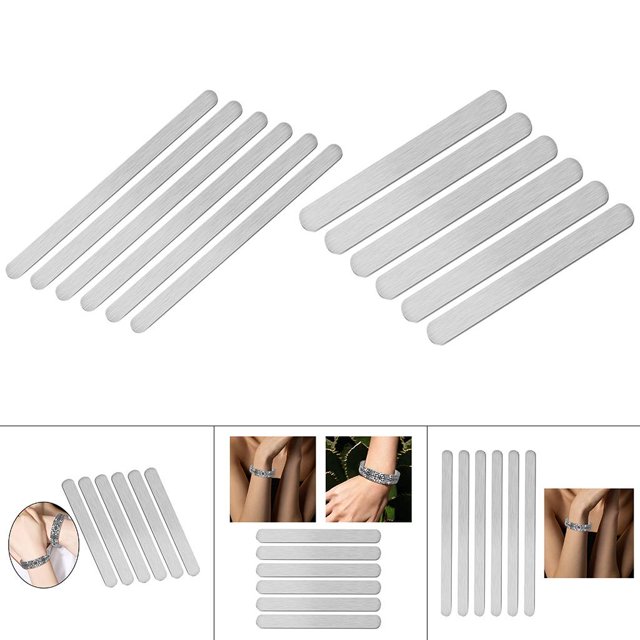 12x Manguito de joyería de estampado de aluminio que personaliza los de los resultados de los artes Baoblaze Pulseras en blanco