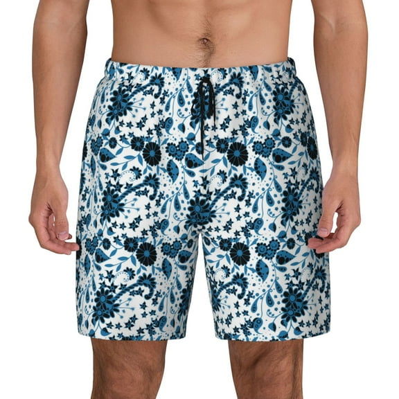 Fotbe Daisies Flowers Men’s Swim Trunks Quick Dry Swim Shorts Board Shorts with Mesh Lining-Medium
