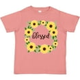 thumbnail image 3 of Inktastic Blessed Sunflower Wreath Girls Toddler T-Shirt, 3 of 5