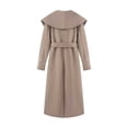 thumbnail image 5 of IUYRTFE Women's Long Wool Blend Coat with Shawl Collar and Self Tie Belt Slim Fit Wrap Winter Overcoat, 5 of 8