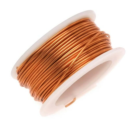 Tarnished Copper Finish - Artistic Wire, Copper Craft Wire 20 Gauge Thick, 6 Yard Spool, Tarnish Resistant Natural Copper