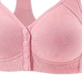 thumbnail image 4 of Bras for Women Front Closure Full Coverage Snap Closing Bra Push Up No Underwire Bras With Support Pink 40, 4 of 4