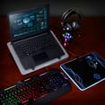 thumbnail image 5 of ENHANCE Cryogen 3 Gaming Laptop Cooling Pad - USB Powered 5 LED Fans , Metal Cooler Surface fits 17.3 inch Laptops , Device Holder for Smartphone , 5 Adjustable Stand Settings , Portable for PC Gamer, 5 of 9