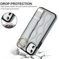 thumbnail image 3 of Allytechgroup 2024 New Trendy Back Case Cover for Apple iPhone 11, Premium PU Leather Luxury Design with Ring Holder Stand Bracket Bumper Shockproof Phone Case for Girls Women, Silver, 3 of 8