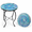 Blue Purple Gradient Starry Vortex, variant on Yellow 14 Inch Round Sunflower Mosaic Glass Top Outdoor Patio Side Table