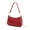 Red, variant on Women Crescent Shoulder Bag Leather Hobo Handbag Crossbody Bag Mini Clutch Purse with Zipper Closure