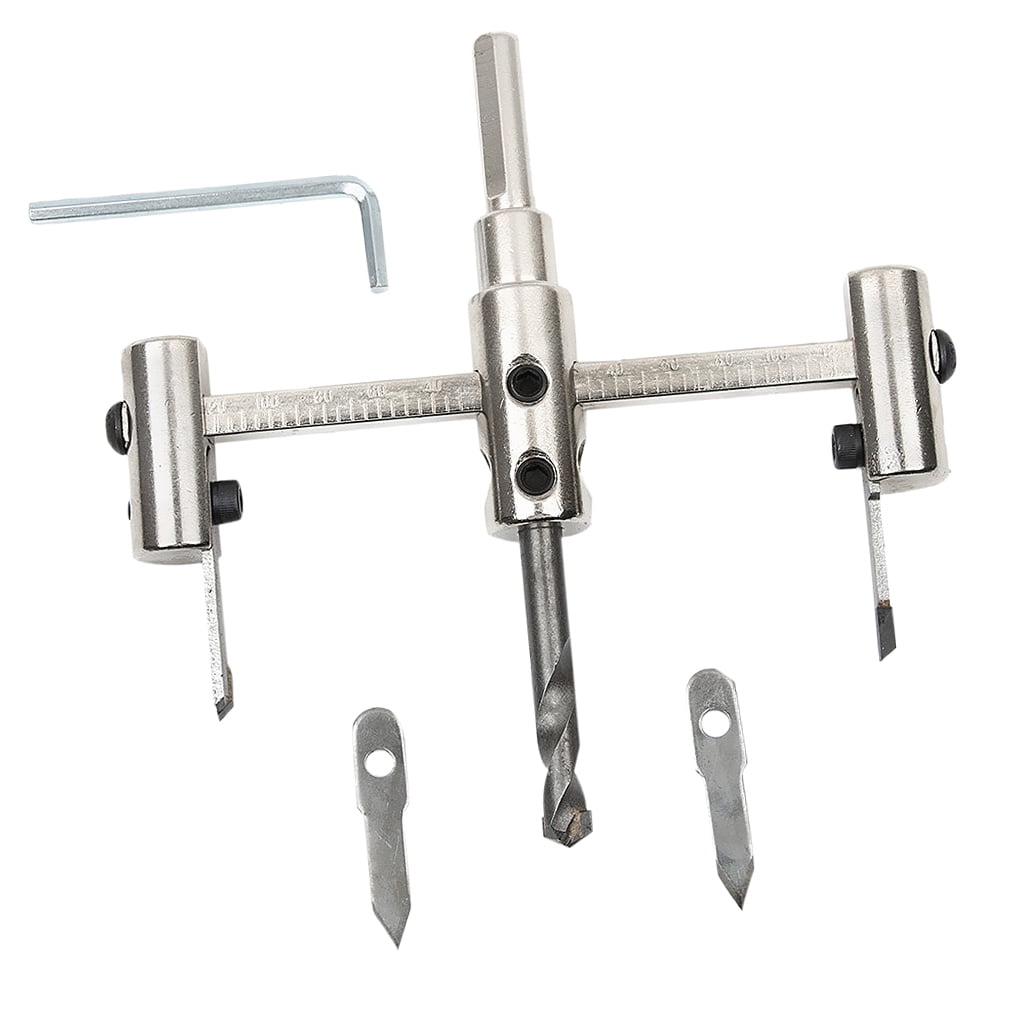 Adjustable Circle Hole Cutter With Drill Wooding Tool 145mm White