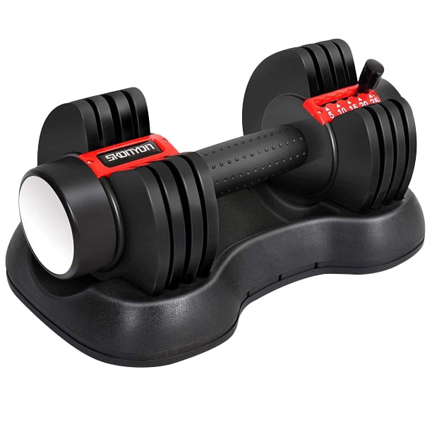 Adjustable Dumbbells 5in1 Adjustable Dumbbell 25 lbs with Fast Automatic Adjustable and Weight