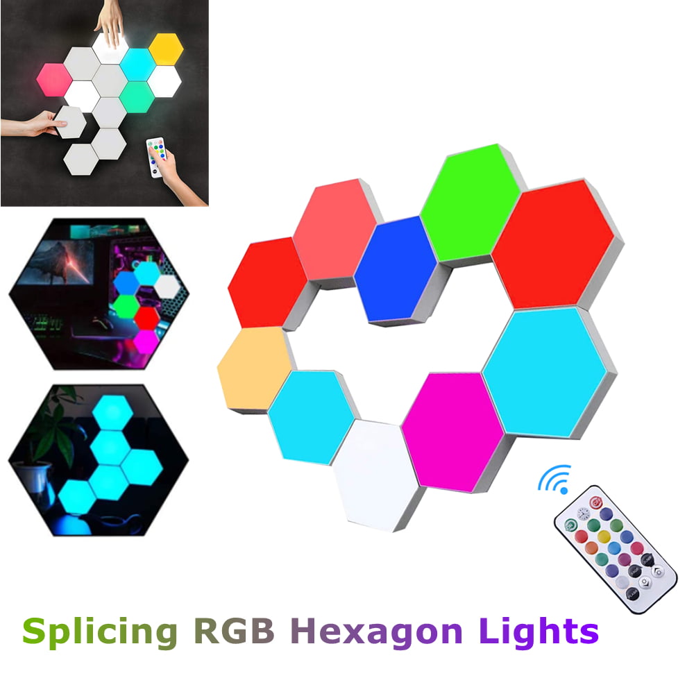 6X LED Night Light Wall Lamp DIY Quantum Hexagonal Touch Sensitive Modular Light 