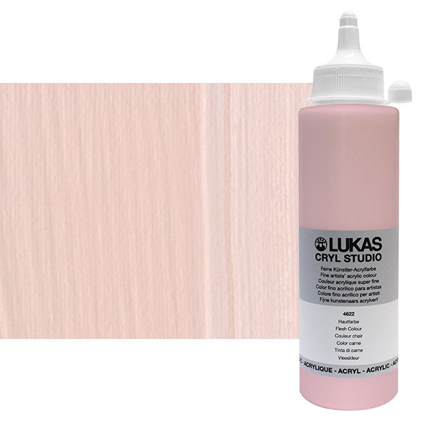 Lukas CRYL Studio Artist Acrylic Paint - Fast Drying Medium-Viscosity Acrylic  Paint for Canvas, Artists, Projects, & More! - [Peach Pink - 250 ml Bottle]  