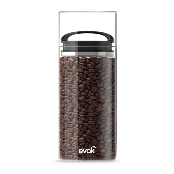 Contenedor de almacenamiento Prepara Evak Large, 1.36 l/46 oz, negro brillante