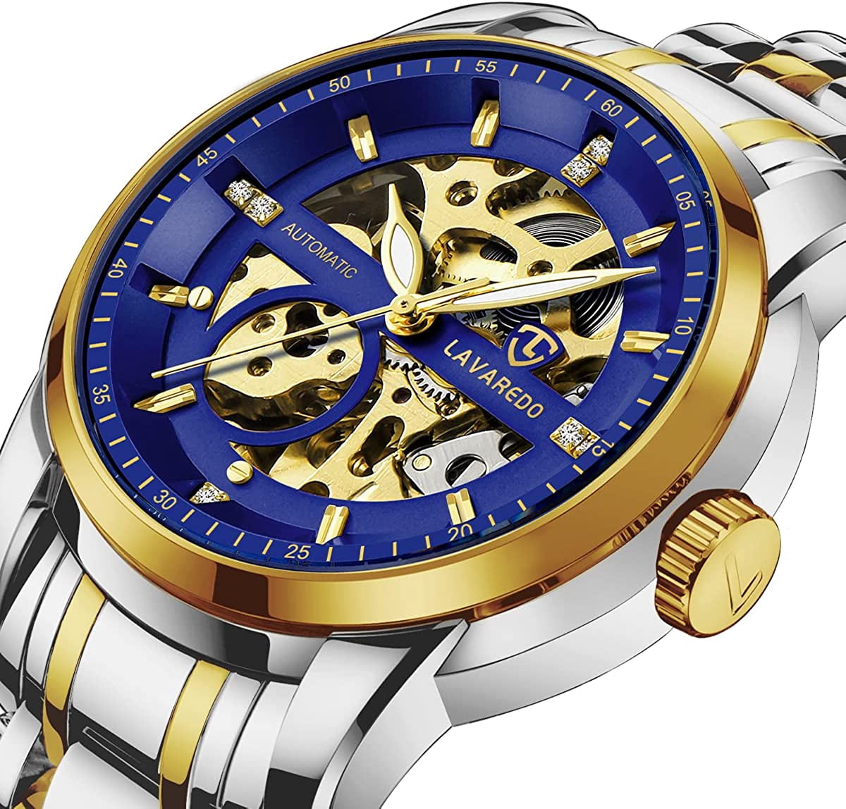A ALPS Watches for man Automatic Mechanical Watches self Winding Man Watch with Stainless Steel Strap Business Watches Gift for Men