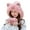Pink, variant on Hadanceo Ladies Winter Hat Thick Plush Cartoon Ear Decor Knitted Thickened Ear Protection Sequin Drawstring Cold Resistant Plush Ball Decor Lady Outdoor Cap