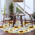 thumbnail image 3 of Spring Sunflowers Round Area Rug 5Ft Washable Circle Rugs for Living Room Bedroom, Rustic Floral Farmhouse Grey Buffalo Plaid Non-Slip Carpet Floor Mats Indoor Outdoor Carpet Runner Home Decor, 3 of 8