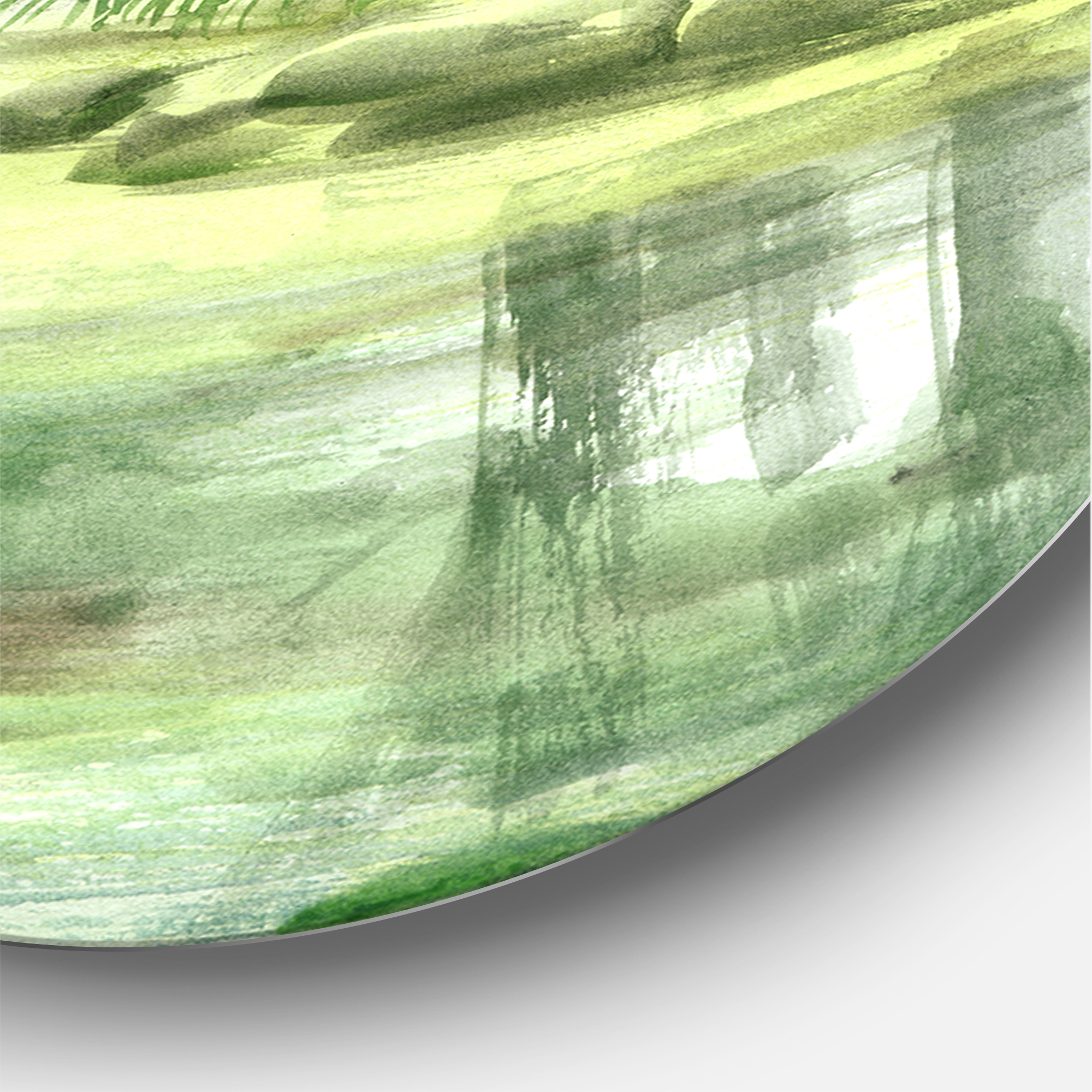 Designart 'Old Haunted House In The Pine Forest' Lake House Circle Metal Wall Art 29x29 - Disc of 29