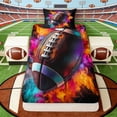 thumbnail image 4 of Erosebridal Colorful Fire Football Twin Sheet Sets, Sport Bedding for Boys and Men, 3 Pieces, 1 Flat Sheet, 1 Fitted Sheet and 1 Pillowcase, 4 of 6