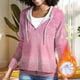 thumbnail image 4 of Heisall Womens Hoodies Spring Autumn Daily Wear Floral Print Raglan Sleeve Long Sleeve Fashion Casual Hooded with Pocket Zipper 2025 New Design Tops, 4 of 7