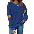 thumbnail image 3 of Frostluinai Chandails Molletonnés d'Automne pour Femmes à Manches Longues Joyeux Action de Grâce Chandails à Enfiler Col Rond Chandails Graphiques Citrouille Amusants, 3 of 5