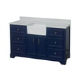 thumbnail image 3 of Zelda 60" Single Farmhouse Bathroom Vanity with Royal Blue Cabinet and Engineered Carrara Top, 3 of 5