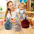 thumbnail image 1 of Vaidha Easter Velvet Rabbit Bag, Easter Rabbit Ear Bag Basket Easter Candy Bag Easter Decorative Bag, 1 of 2