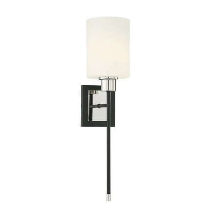 

Savoy House 9-1645-1-173 Alvara 1 Light Wall Sconce in Matte Black with Polished Nickel Accents (5.5 W x 22.5 H)