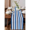 thumbnail image 2 of Table Runner Dresser Scarf 16 x 72 Inch Sea Turtle Blue Stripes Black White Blue Stripe Decor Table Runners Non-Slip Heat Kitchen Dining Table Decor for Indoor Outdoor Home Party Decoration, 2 of 7