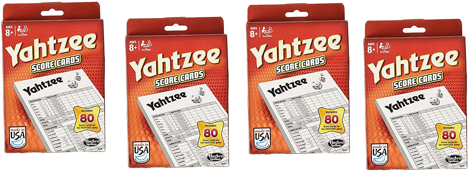 80 sheet yahtzee score cards 4 pack 320 total walmartcom