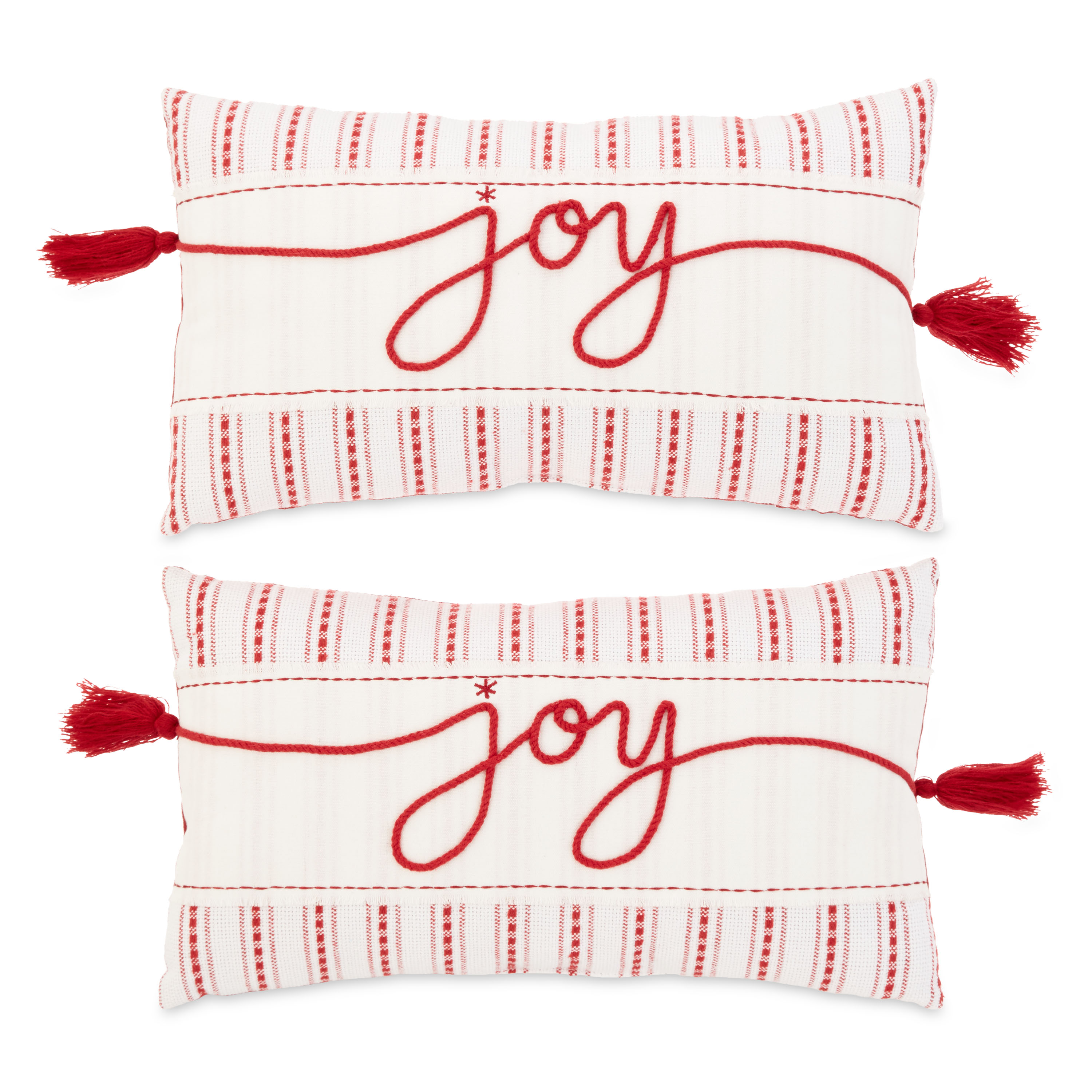 Holiday Time Joy Lumbar Christmas Decorative Pillows, 9x16inch, 2 Count Per Pack - image 3 of 6