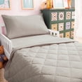thumbnail image 3 of Kelnaro 4 Piece Smoke Grey Toddler Bedding Set – Soft Microfiber Fitted Sheet, Quilt, Flat Sheet & Pillowcase, Fade & Shrink Resistant, Machine Washable, 3 of 5