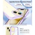 thumbnail image 6 of Compatible with iPhone 15 Plus Case with 2Pcs Screen Protectors + 2Pcs Camera Lens Protectors, [Not Yellowing] Clear Glitter Phone Case, Protective Shockproof Women Cover - Purple, 6 of 12