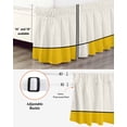 thumbnail image 3 of Geomrtic Yellow,Wrap Around Bed Skirts for California King Bed 18" Drop,Bed Skirt with Adjustable Elastic Belt Dust Ruffle Bed Valance Abstract Stripes Patckwork Modern Art Bed Frame Cover, 3 of 7