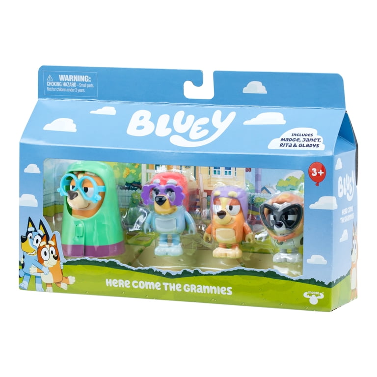 Bluey Here Come the Grannies. 4 Episode-Themed Poseable Figures