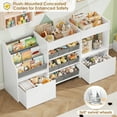 thumbnail image 5 of Hiphuta 62” Wide Kids Bookcase with Toy Storage Organizer, Wood Toy Organizer of 8 Fabric Boxes & 2 Removable Drawers, White, 5 of 7