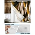 thumbnail image 3 of No Hook Cloth Fabric Shower Curtain with Snap in Liner, Brown Striped Ombre Waterproof Shower Curtains Set with See Through Top Window, Modern Brown Moire Geometric Bath Curtains Shower 72"x72", 3 of 6