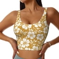 thumbnail image 3 of Goofa Rose Flowers Printed Sports Bras for Women, High Impact Running Bra Workout Crop Tank Tops Longline Sports Bra Push up-X-Large, 3 of 9