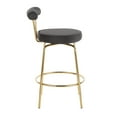 thumbnail image 3 of Rhonda Glam Counter Stool In Gold Metal And Black Velvet - Set Of 2, 3 of 5