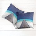 thumbnail image 6 of Ambesonne Hawaii Throw Pillow Cover 2 Pack, Wooden Path into Ocean, 24", Navy Turquoise Cream, 6 of 7