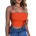 thumbnail image 1 of Qiylii Women Top Shirt Solid Color Slim Off Shoulder Crop Top Hot Camisole, 1 of 7
