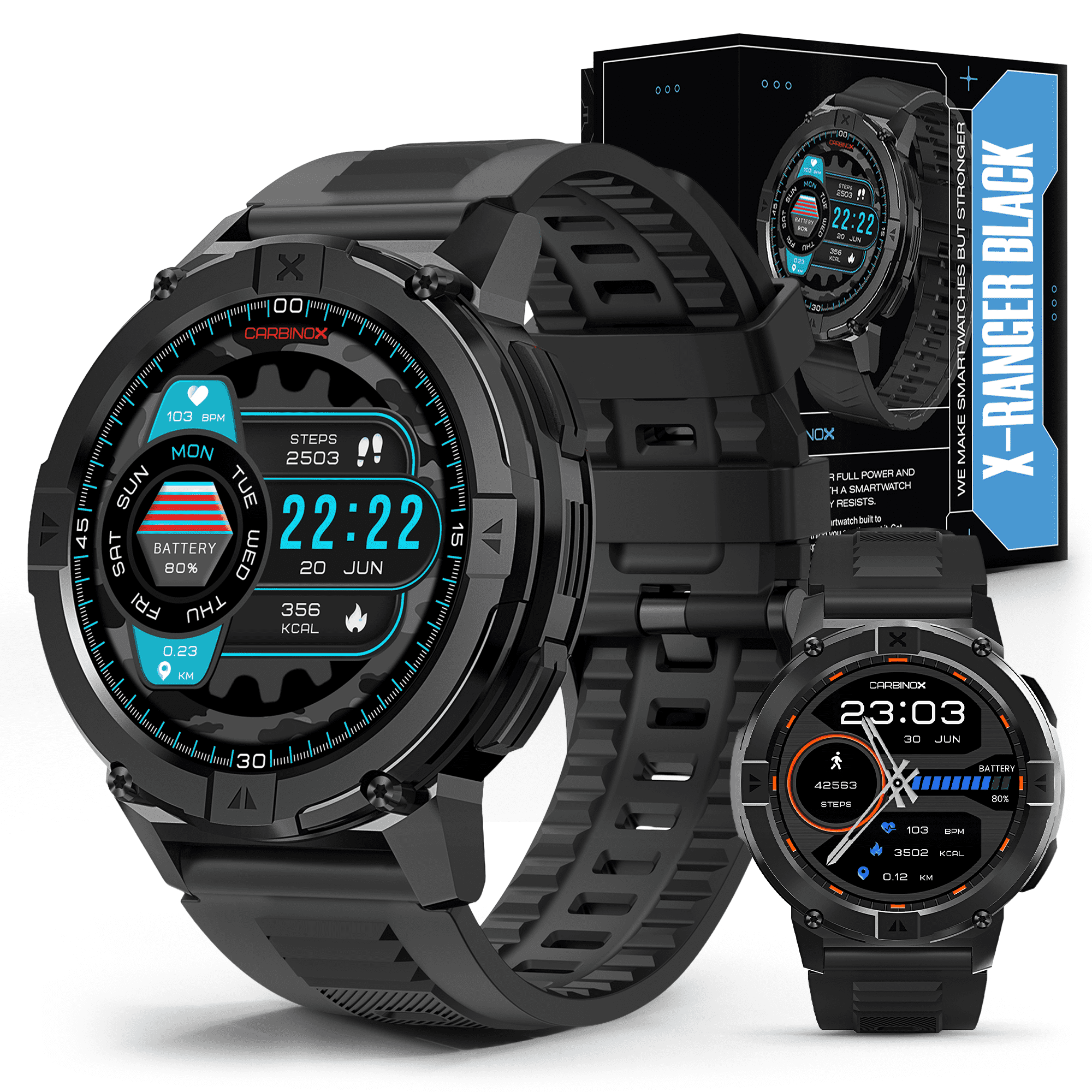 スマート Amazon.com: CARBINOX Blaze Smart Watch with 6 Pack Bands 22 mm GPS