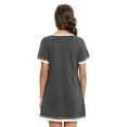thumbnail image 3 of Women's Short Sleeve V Neck Sleepshirts With Pocket Ladies Home Pajamas Soft Comfy Nightdress,Lightweight Fabric,S-3XL,Gray, 3 of 6